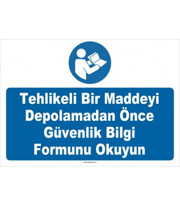 YT7541 - Tehlikeli Bir Maddeyi Depolamadan Önce Güvenlik Bilgi Formunu Okuyun