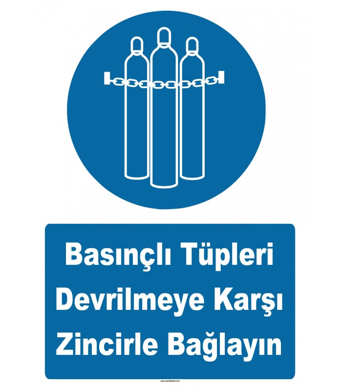 YT7556 - Basınçlı tüpleri devrilmeye karşı zincirle bağlayın