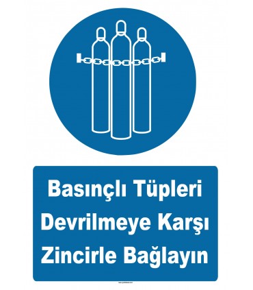 YT7556 - Basınçlı tüpleri devrilmeye karşı zincirle bağlayın