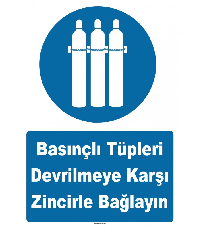 YT7563 - Basınçlı tüpleri devrilmeye karşı zincirle bağlayın