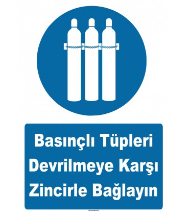 YT7563 - Basınçlı tüpleri devrilmeye karşı zincirle bağlayın