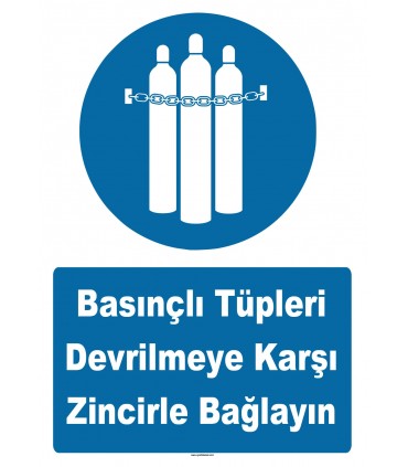 YT7565 - Basınçlı tüpleri devrilmeye karşı zincirle bağlayın