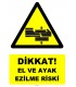 YT7610 - Dikkat El ve Ayak Ezilme Riski