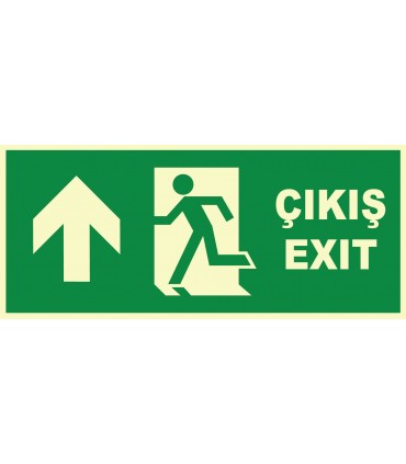 YT7669 - Fosforlu Acil Çıkış/Exit, Sol Yukarı