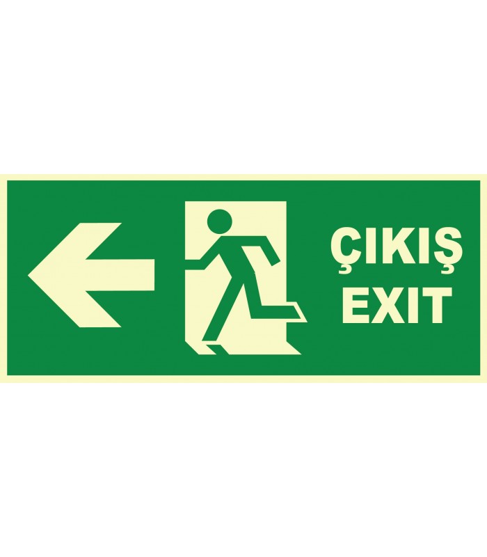 YT7671 - Fosforlu Acil Çıkış/Exit, Sol