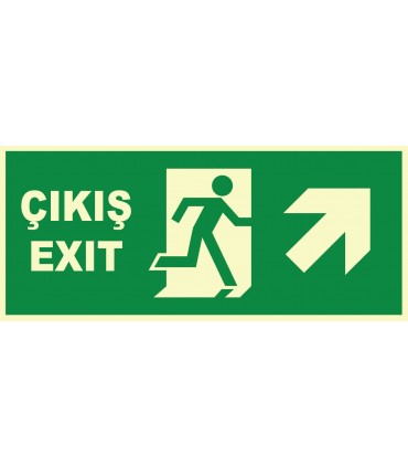 YT7675 - Fosforlu Acil Çıkış/Exit, sağ yukarı