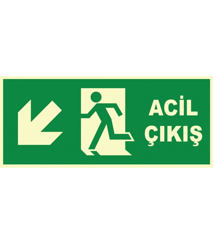 YT7677 - Fosforlu acil çıkış, sol aşağı