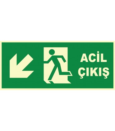 YT7677 - Fosforlu acil çıkış, sol aşağı