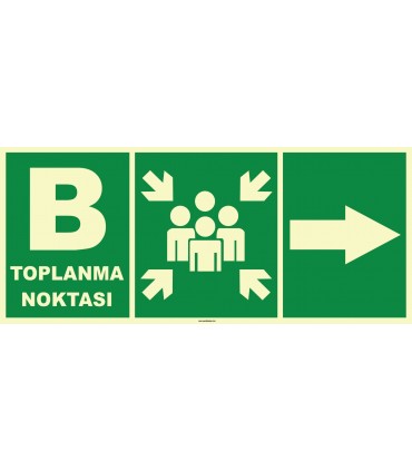 YT7690 - Fosforlu B Acil Toplanma Noktası, sağ yön işareti