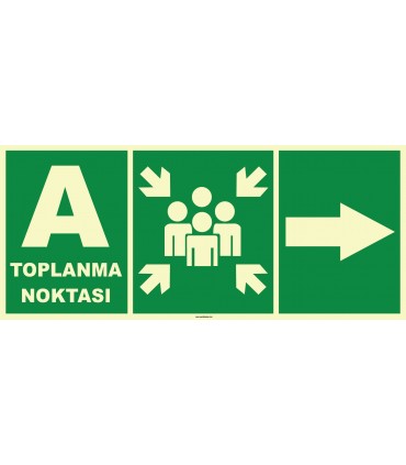 YT7689 - Fosforlu A Acil Toplanma Noktası, sağ yön işareti