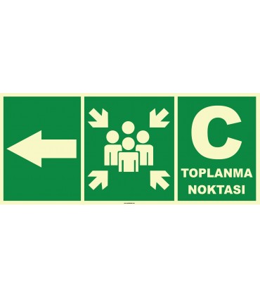 YT7703 - Fosforlu C Acil Toplanma Noktası, sol yön işareti