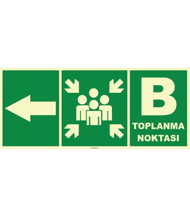 YT7688 - Fosforlu B Acil Toplanma Noktası, sol yön işareti