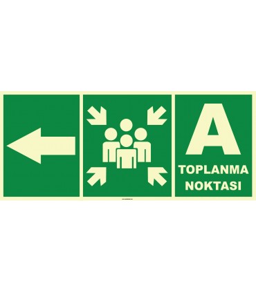 YT7687 - Fosforlu A Acil Toplanma Noktası, sol yön işareti