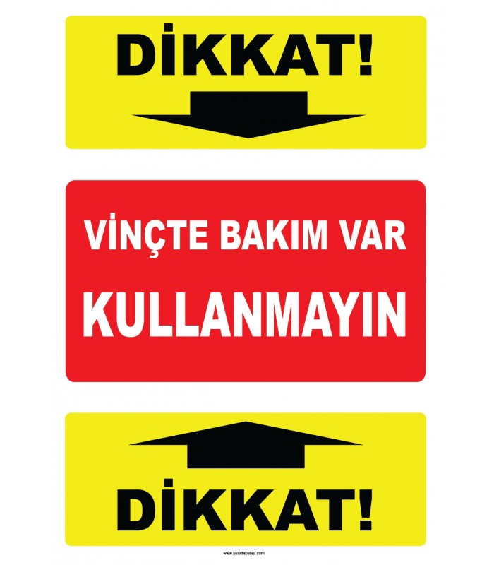 YT7717 - Dikkat vinçte bakım var, kullanmayın