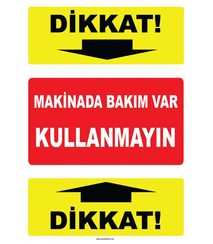 YT7718 - Dikkat makinada bakım var, kullanmayın