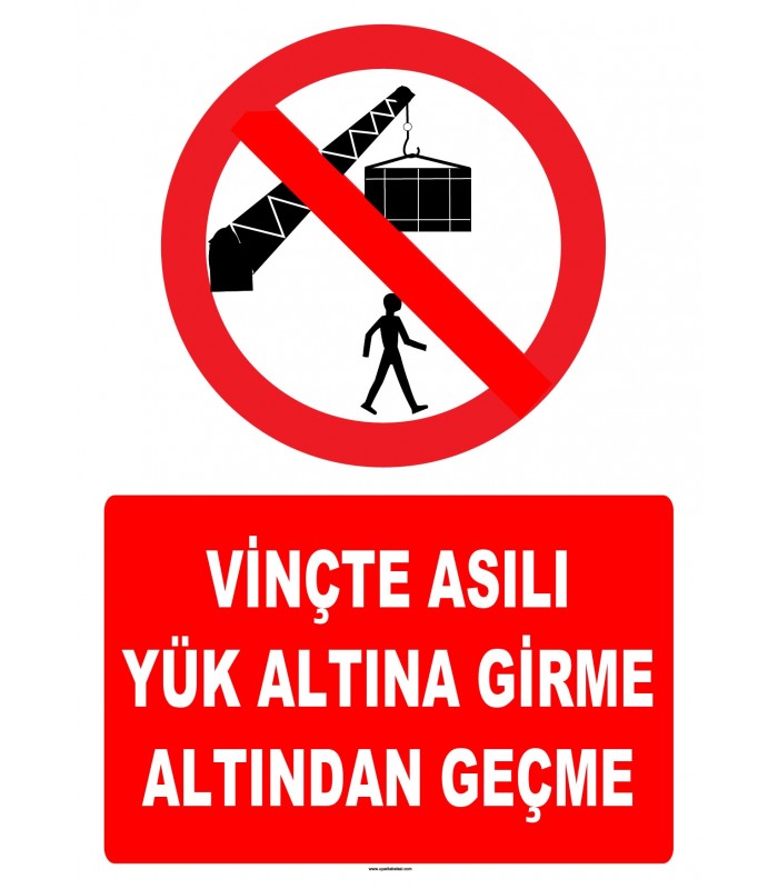 YT7784 - Vinçte asılı yük altına girme altından geçme