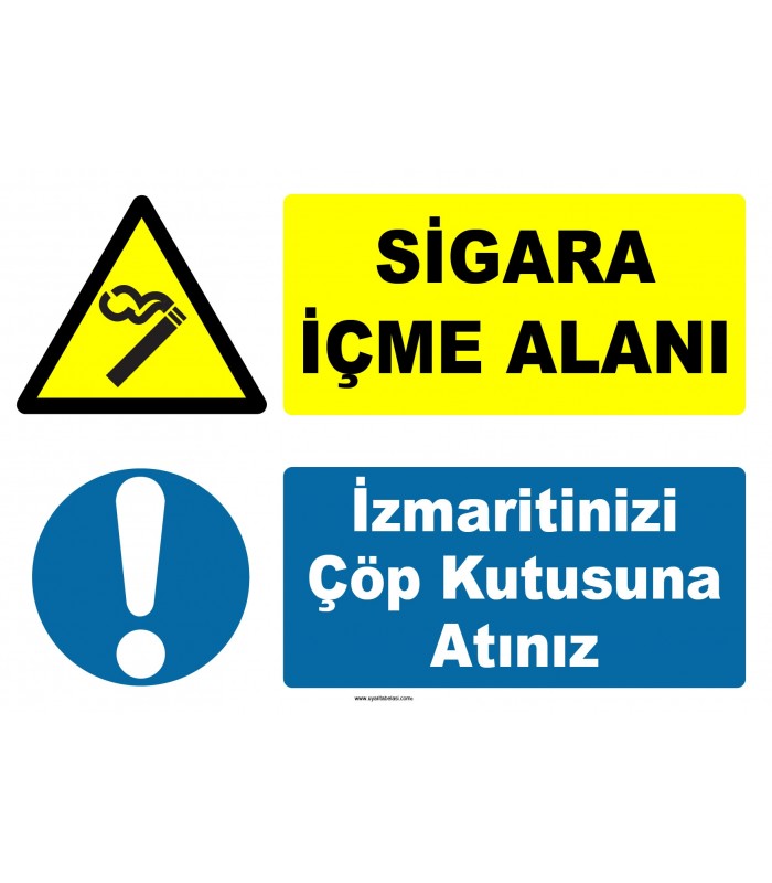 YT7759 - Sigara içme alanı, izmaritlerinizi çöp kutusuna atınız
