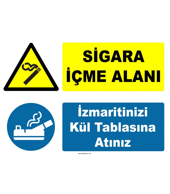 YT7760 - Sigara içme alanı, izmaritinizi kül tablasına atınız