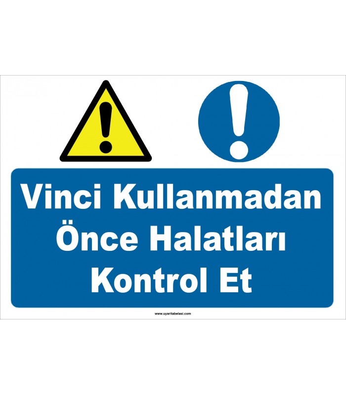 YT7764 - Vinci kullanmadan önce halatları kontrol et