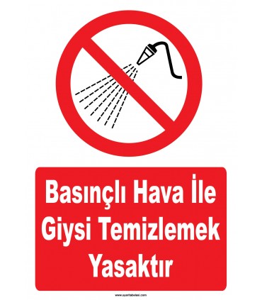YT7772 - Basınçlı hava ile giysi temizlemek yasaktır
