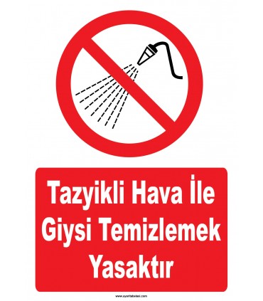 YT7771 - Tazyikli hava ile giysi temizlemek yasaktır