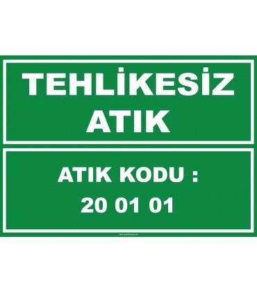 YT7809 - 200101 kodlu tehlikesiz atık
