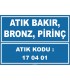ZY1022- 170401 kodlu atık bakır, bronz, pirinç