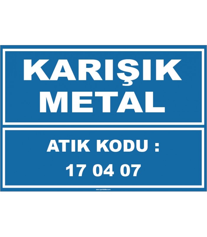 ZY1028 - 170407 atık kodlu karışık metal