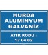 ZY1034 - 170402 atık kodlu hurda aluminyum galvaniz