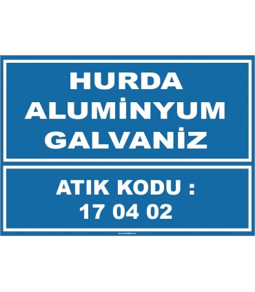 ZY1034 - 170402 atık kodlu hurda aluminyum galvaniz