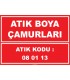 ZY1036 - 080113 kodlu Atık Boya Çamurları