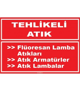 ZY1040 - Tehlikeli atık, flüoresan lamba atıkları, atık armatürler, atık lambalar