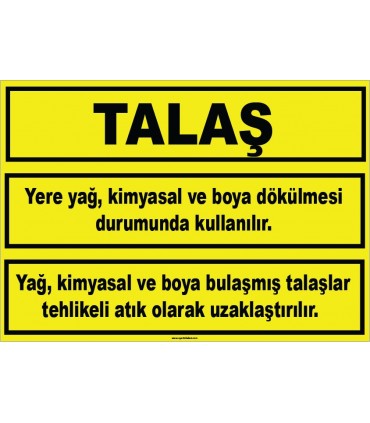 ZY1041 - Talaş absorban malzemesi, yere yağ, boya, kimyasal dökülmesi