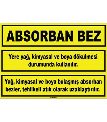 ZY1044 - Absorban bez malzemesi, yere yağ, boya, kimyasal dökülmesi
