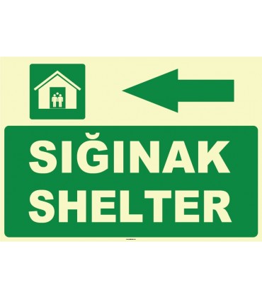 ZY1053 - Türkçe İngilizce Sığınak, Shelter, sol tarafta