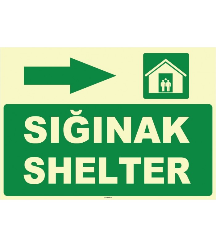 ZY1055 - Türkçe İngilizce Sığınak, Shelter, sağ tarafta