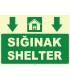 ZY1054 - Türkçe İngilizce Sığınak, Shelter, aşağı tarafta