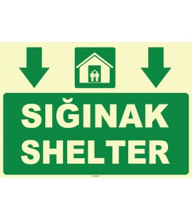 ZY1054 - Türkçe İngilizce Sığınak, Shelter, aşağı tarafta