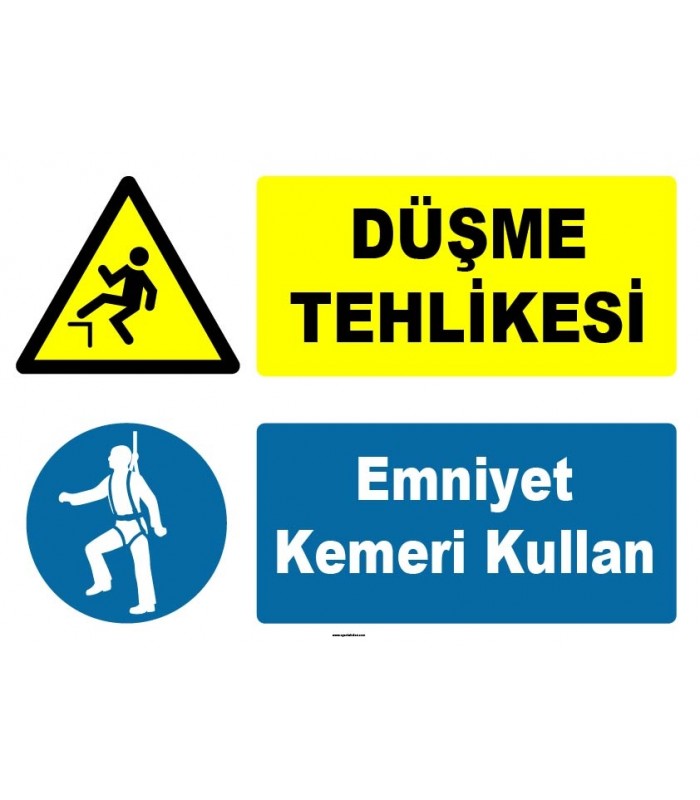 ZY1067 - Düşme tehlikesi, emniyet kemeri kullan