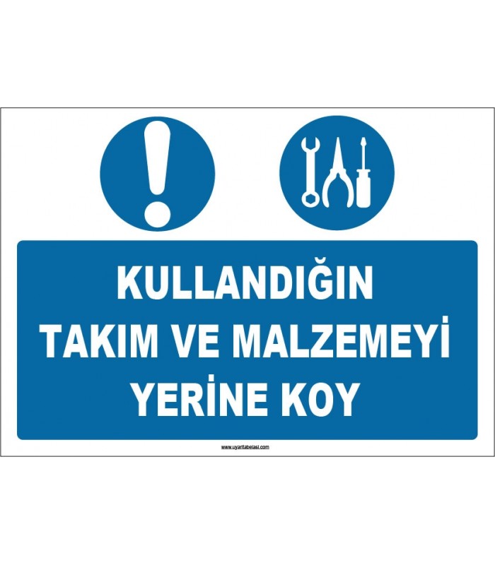 ZY1104 - Kullandığın takım ve malzemeyi yerine koy