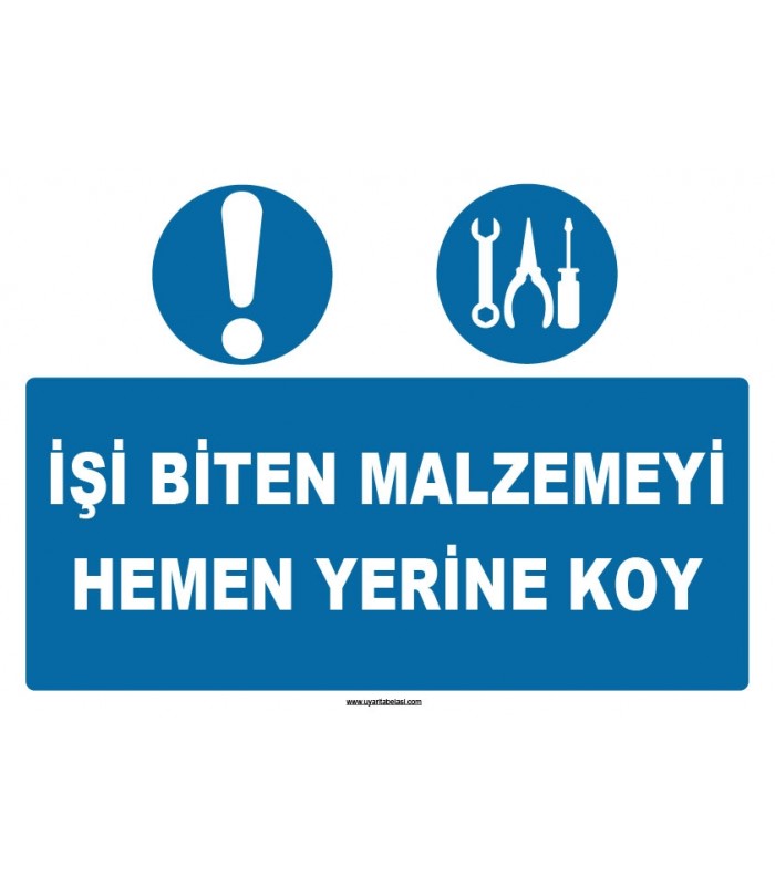ZY1102 - İşi biten malzemeyi hemen yerine koy