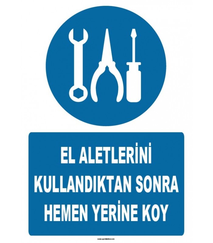 ZY1105 - El aletlerini kullandıktan sonra hemen yerine koy