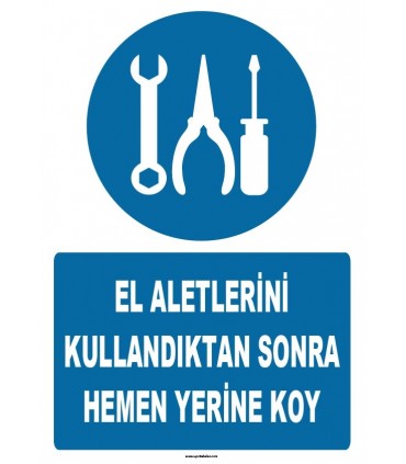 ZY1105 - El aletlerini kullandıktan sonra hemen yerine koy