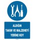 ZY1106 - Aldığın takım ve malzemeyi yerine koy