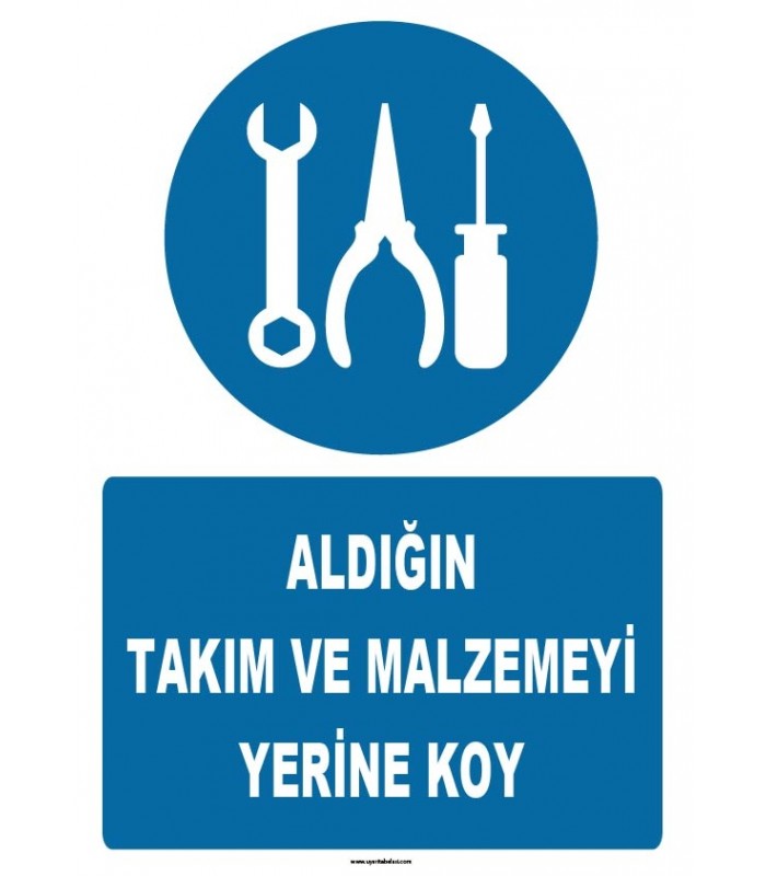 ZY1106 - Aldığın takım ve malzemeyi yerine koy