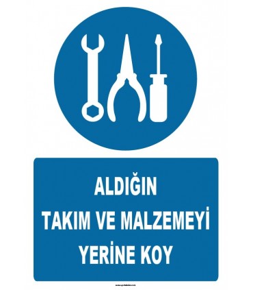 ZY1106 - Aldığın takım ve malzemeyi yerine koy