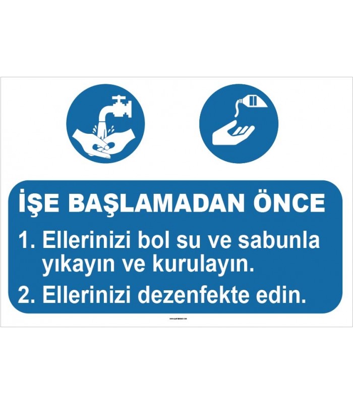 YT 7053 - İşe başlamadan önce ellerinizi yıkayın, kurulayın ve dezenfekte edin