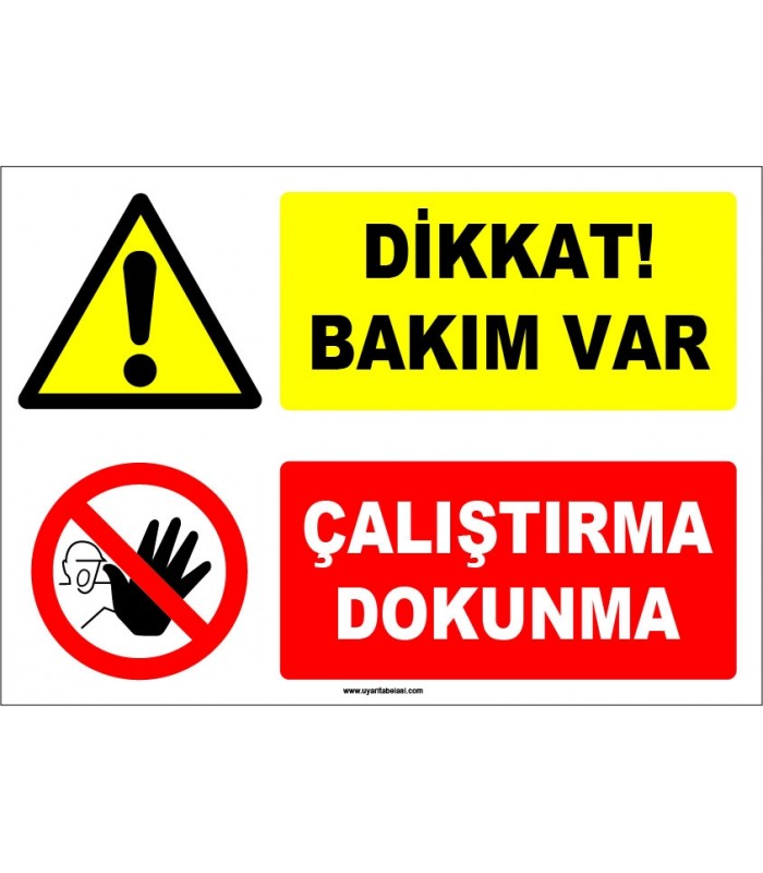 ZY1114 - Dikkat bakım var, çalıştırma, dokunma