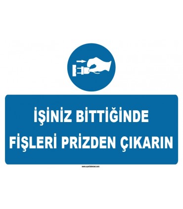 ZY1131 - İşiniz bittiğinde fişleri prizden çıkarın