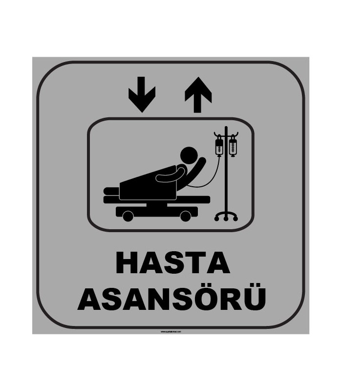 ZY1136 - Hasta Asansörü, gri-siyah, kare